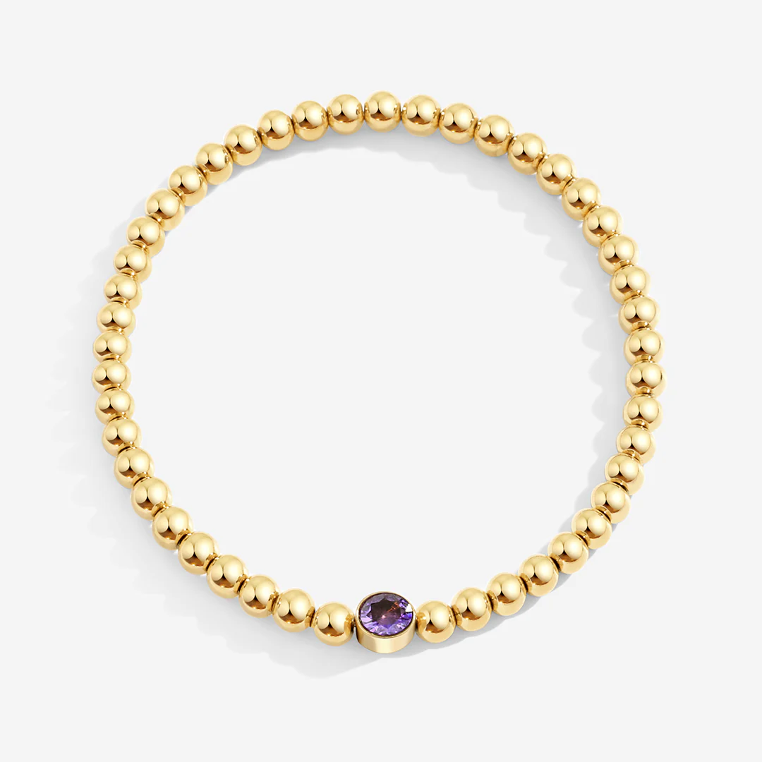 Gold Beaded Bubble Birthstone Bracelet - Image 40