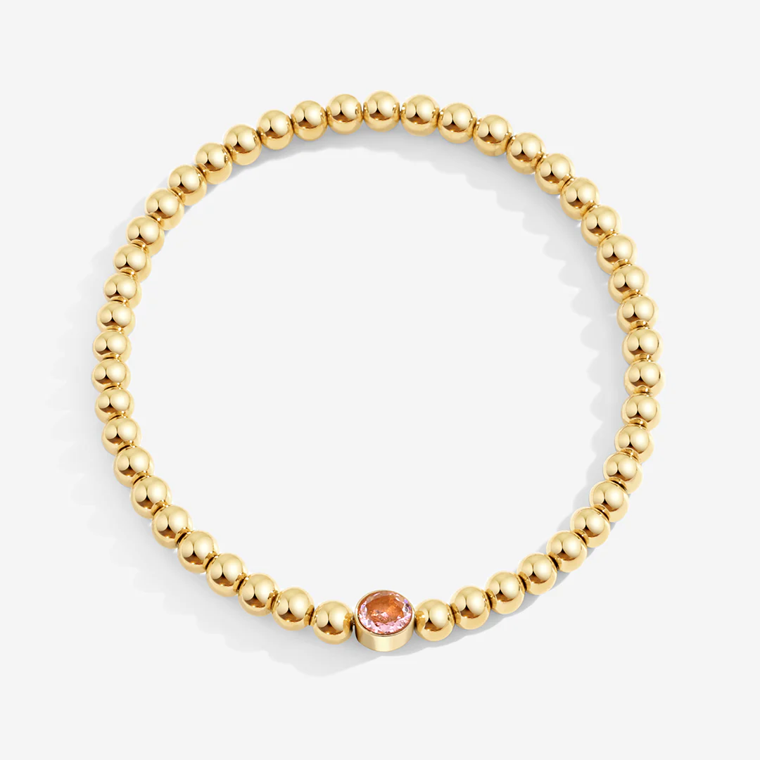 Gold Beaded Bubble Birthstone Bracelet - Image 41