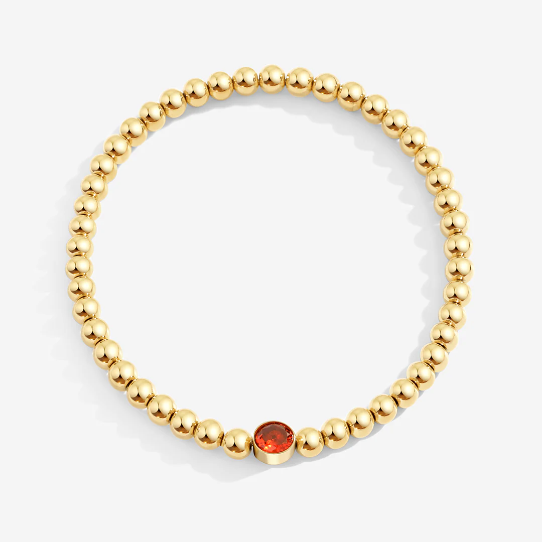 Gold Beaded Bubble Birthstone Bracelet - Image 44