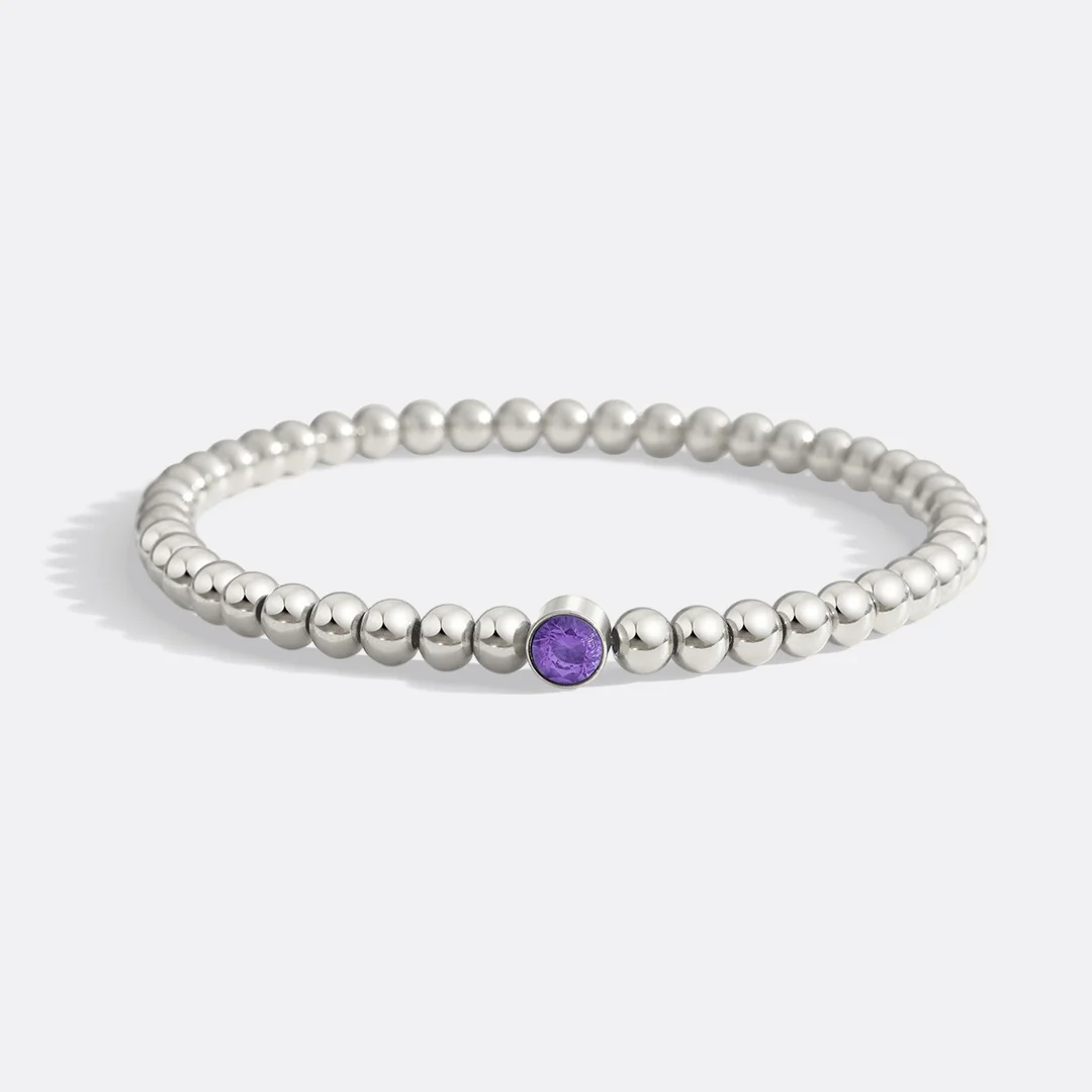 Gold Beaded Bubble Birthstone Bracelet - Image 58