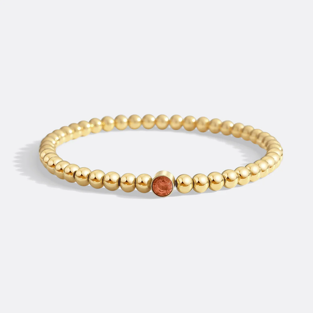 Gold Beaded Bubble Birthstone Bracelet - Image 59
