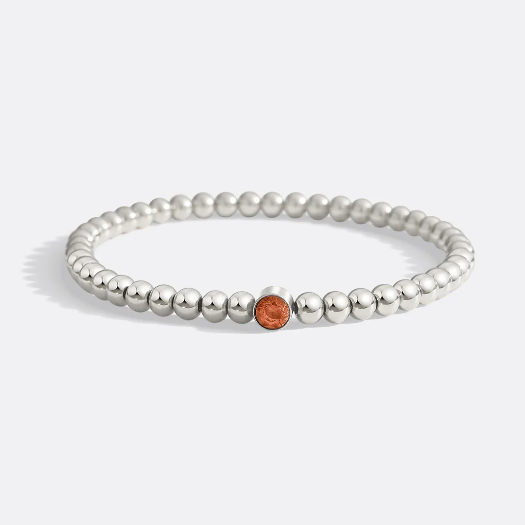 Gold Beaded Bubble Birthstone Bracelet - Image 60