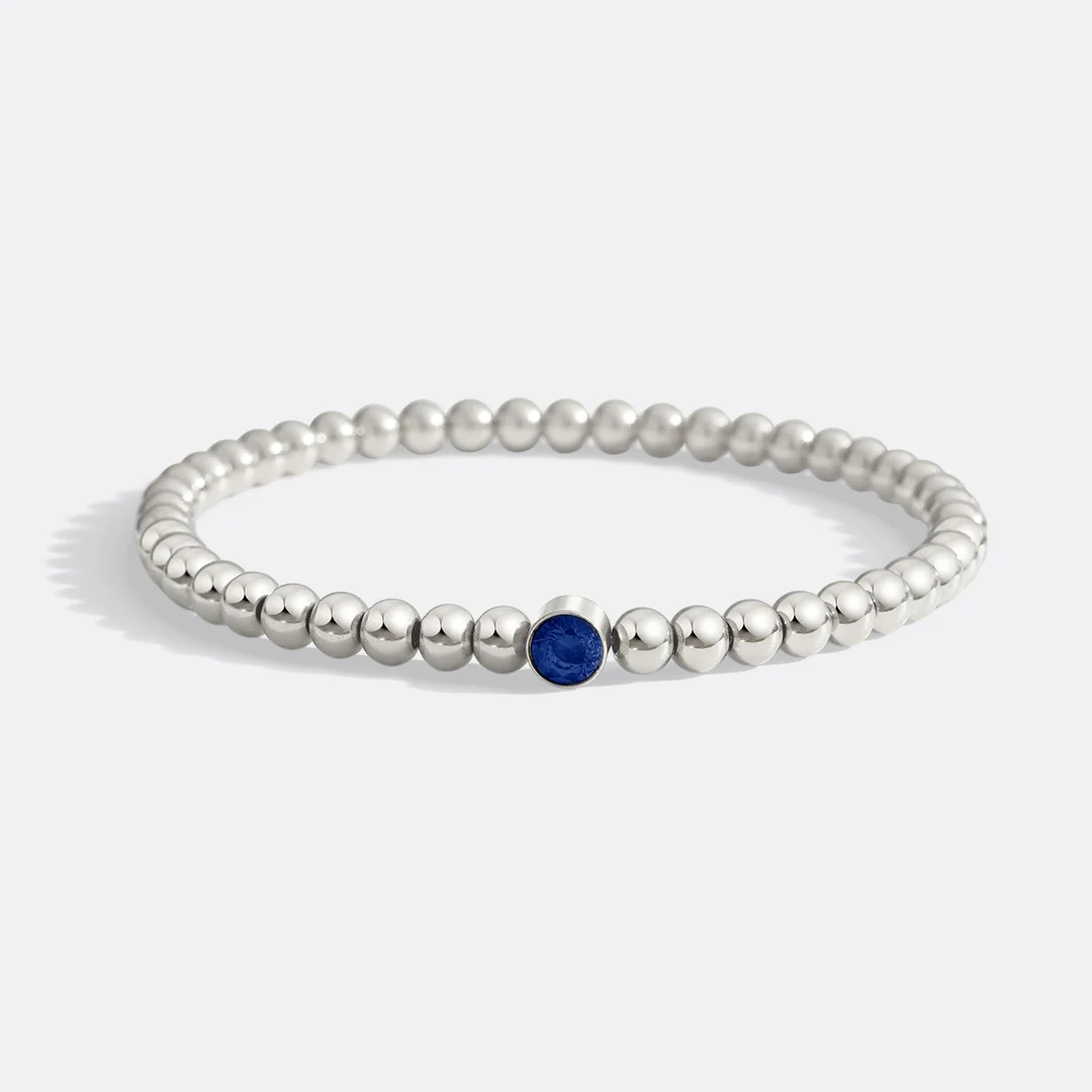 Gold Beaded Bubble Birthstone Bracelet - Image 64