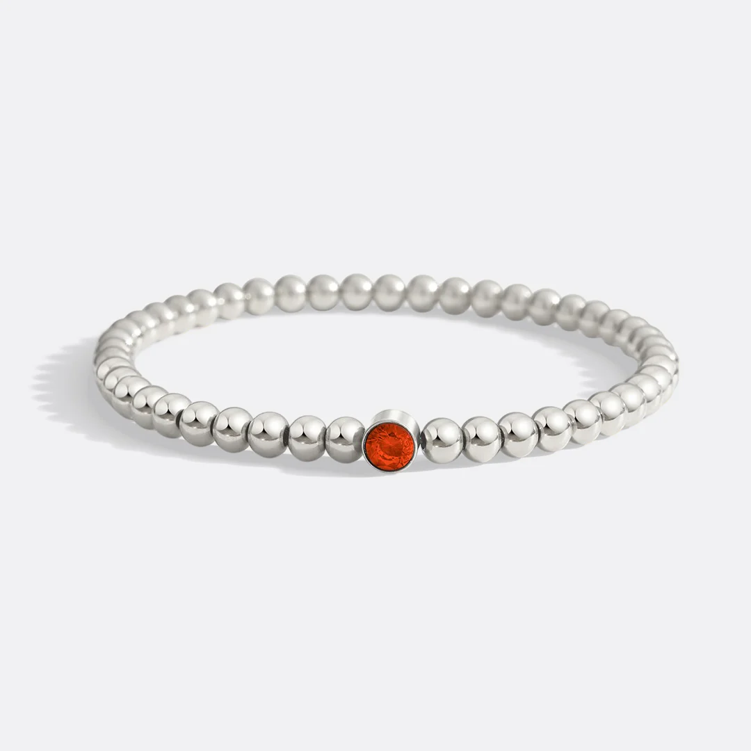 Gold Beaded Bubble Birthstone Bracelet - Image 68