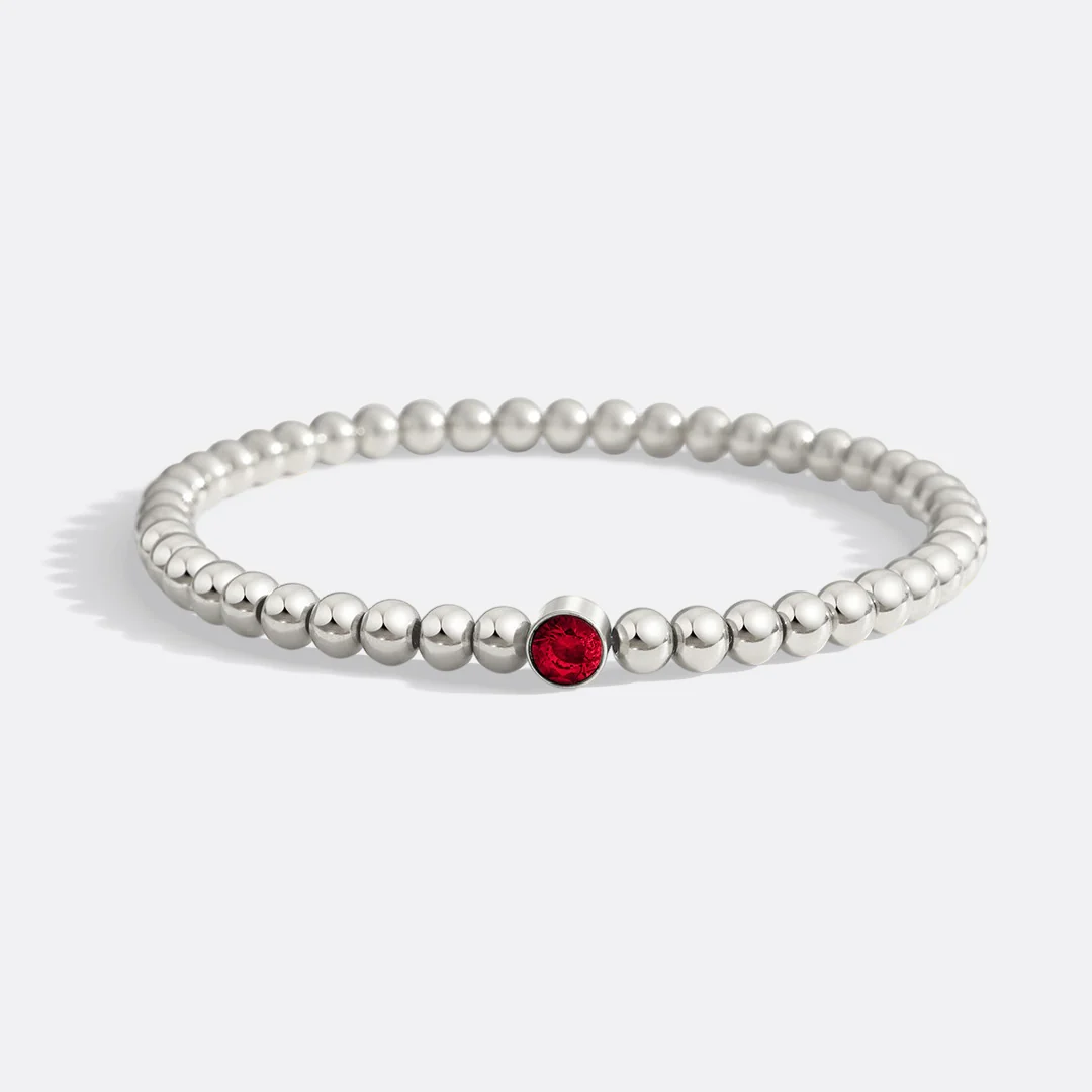 Gold Beaded Bubble Birthstone Bracelet - Image 72