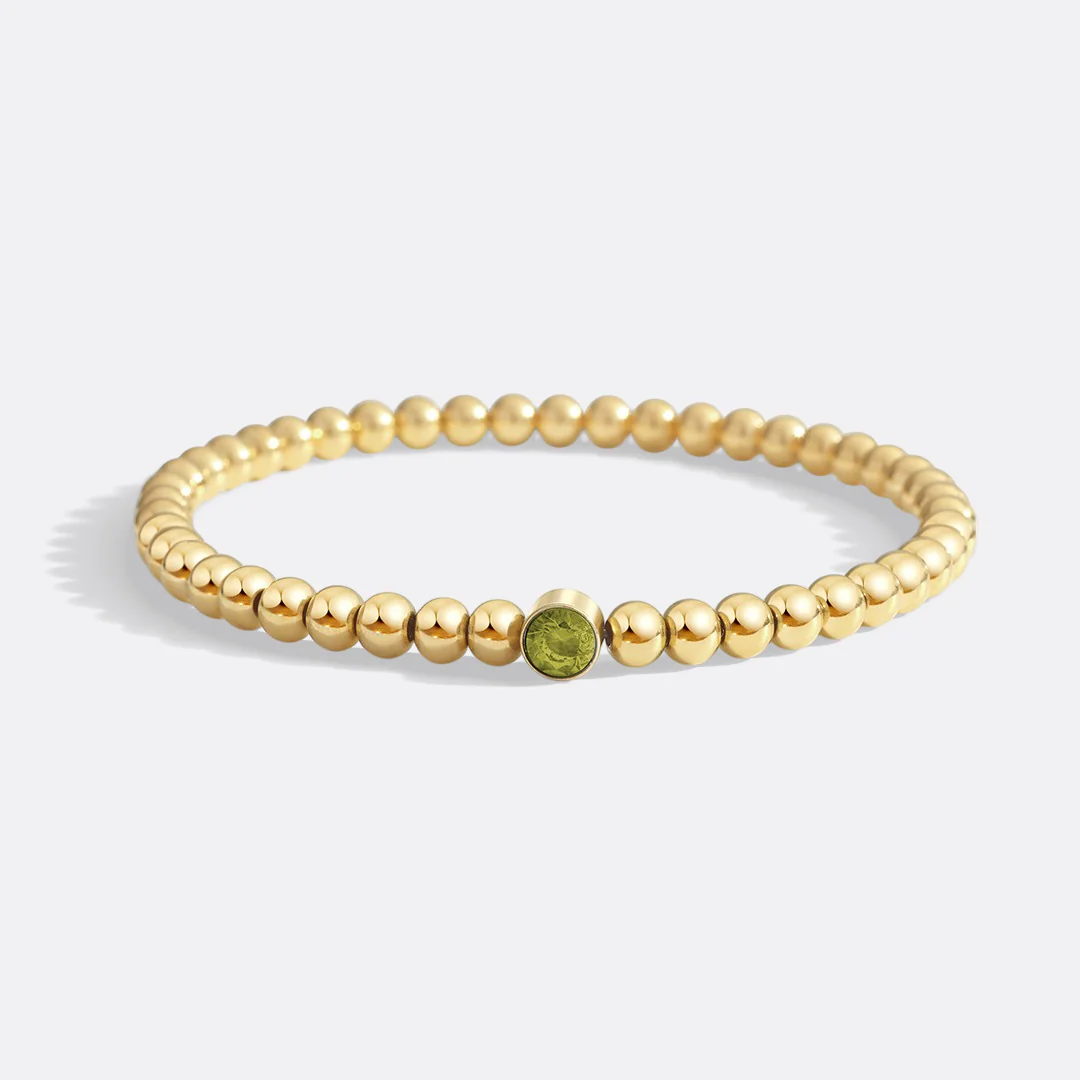 Gold Beaded Bubble Birthstone Bracelet - Image 73