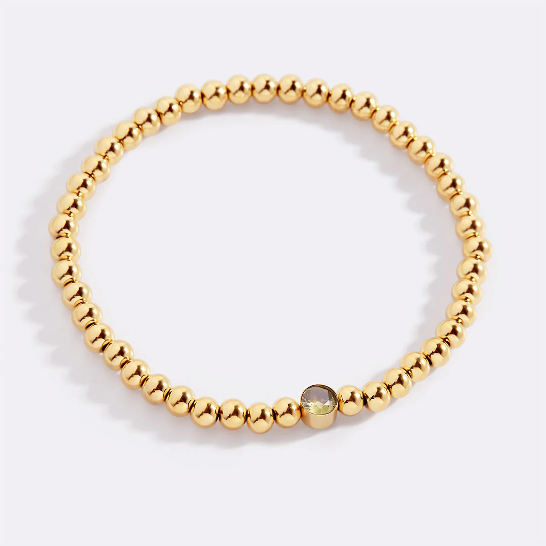 Gold Beaded Bubble Birthstone Bracelet - Image 93