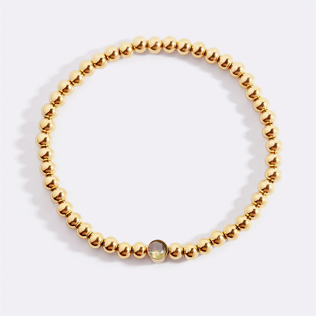 Gold Beaded Bubble Birthstone Bracelet - Image 94