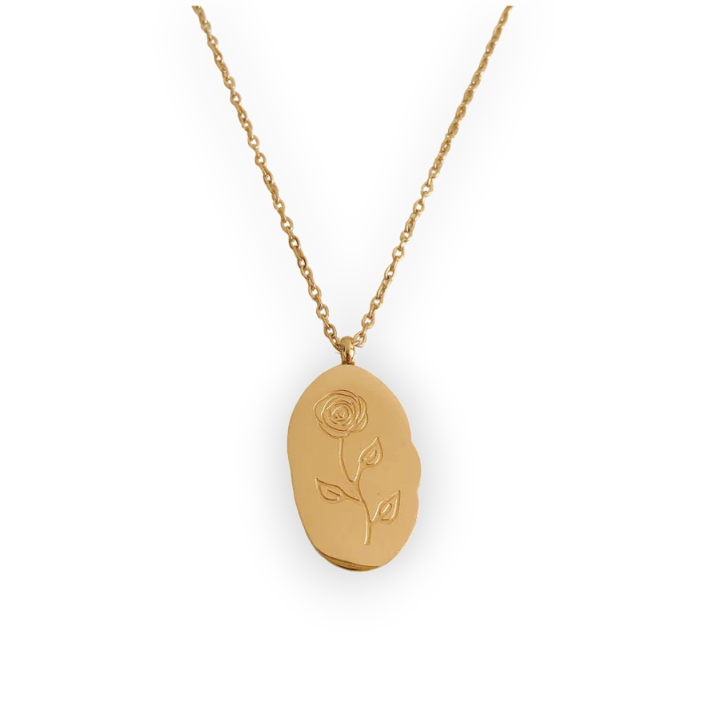 Gold Birth Flower Pendant Necklace - Image 11