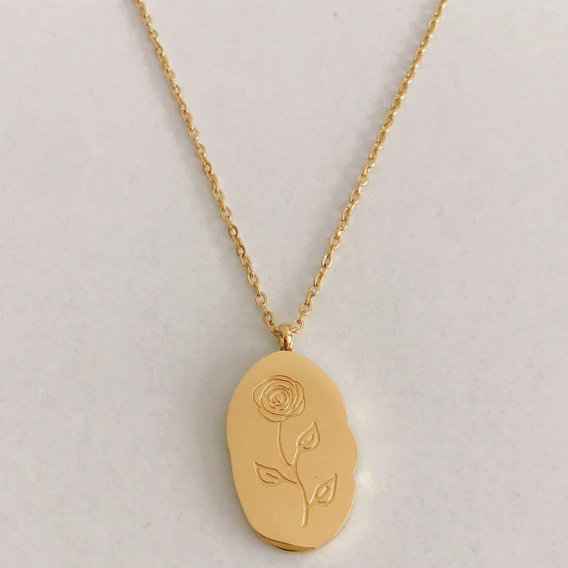 Gold Birth Flower Pendant Necklace - Image 12