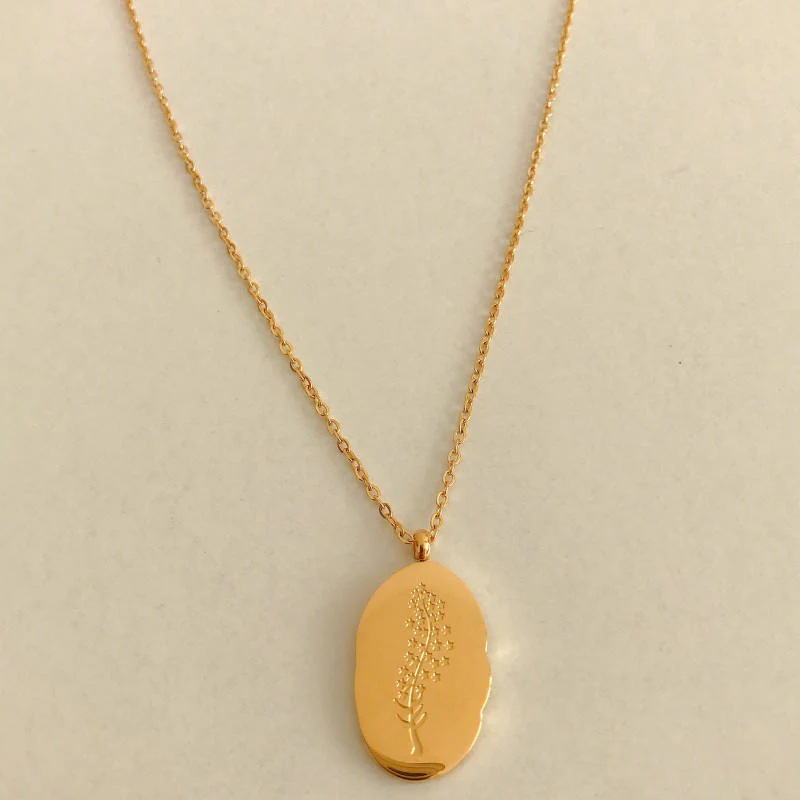 Gold Birth Flower Pendant Necklace - Image 19