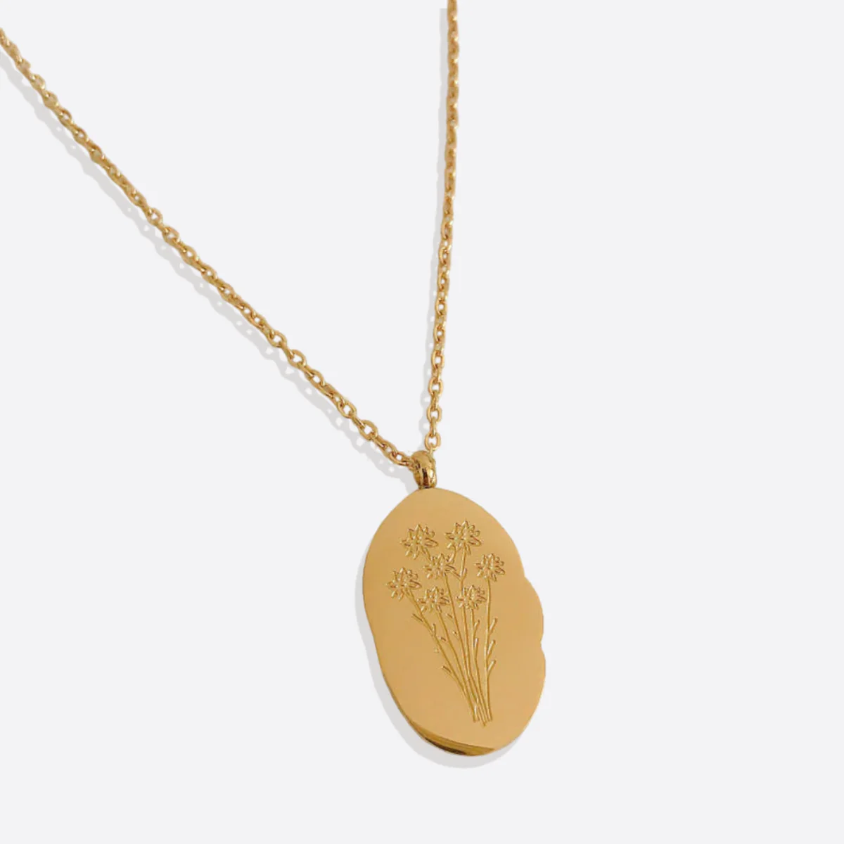 Gold Birth Flower Pendant Necklace - Image 26