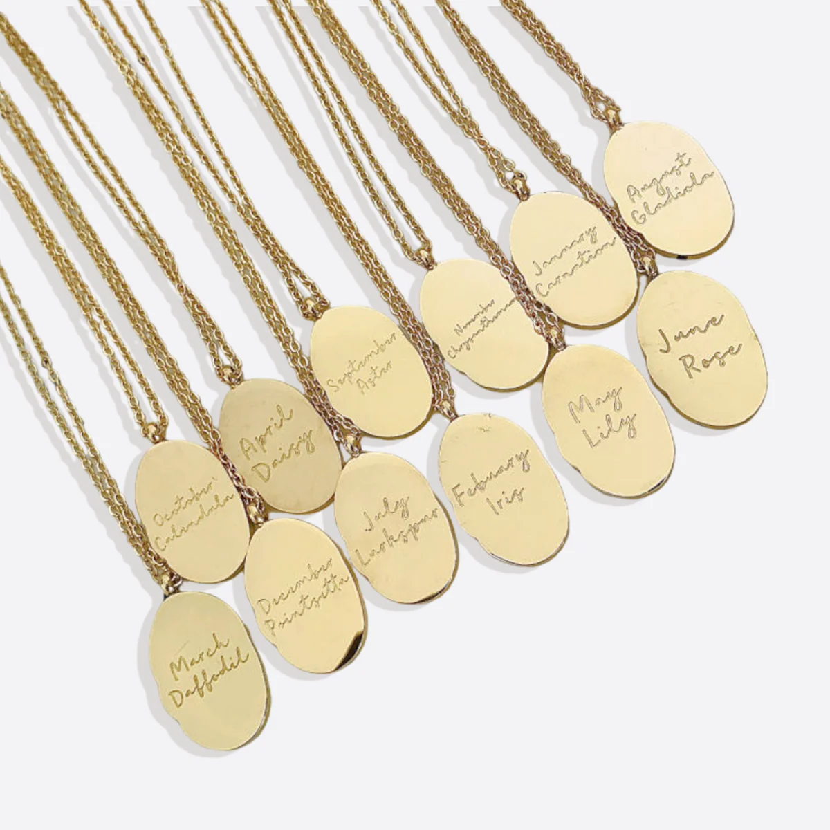 Gold Birth Flower Pendant Necklace - Image 32