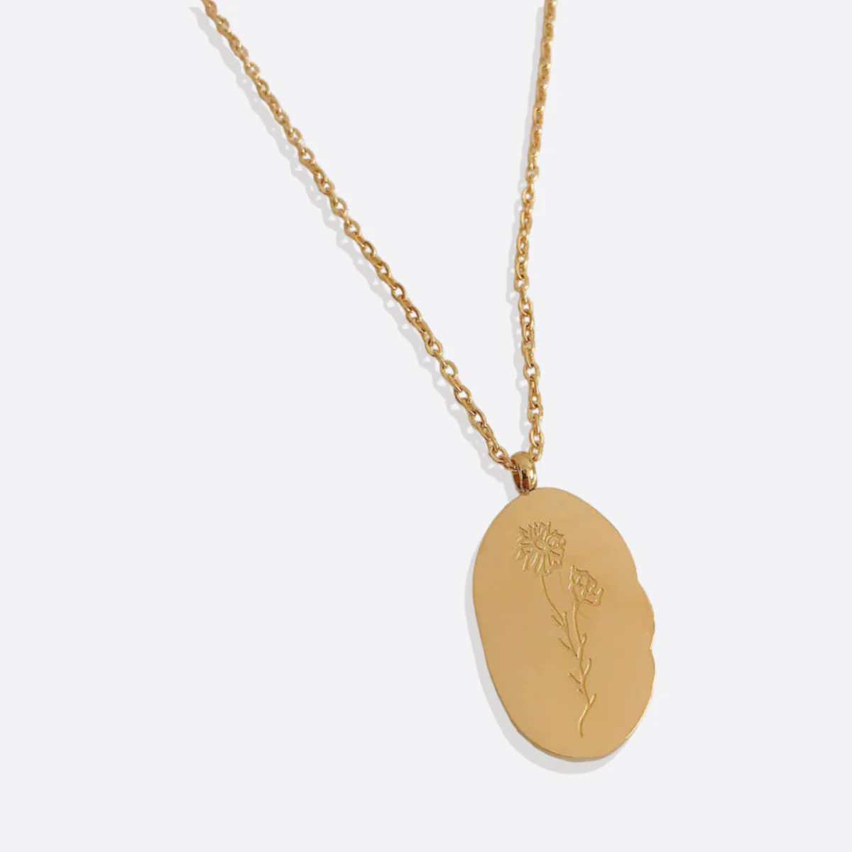 Gold Birth Flower Pendant Necklace - Image 36