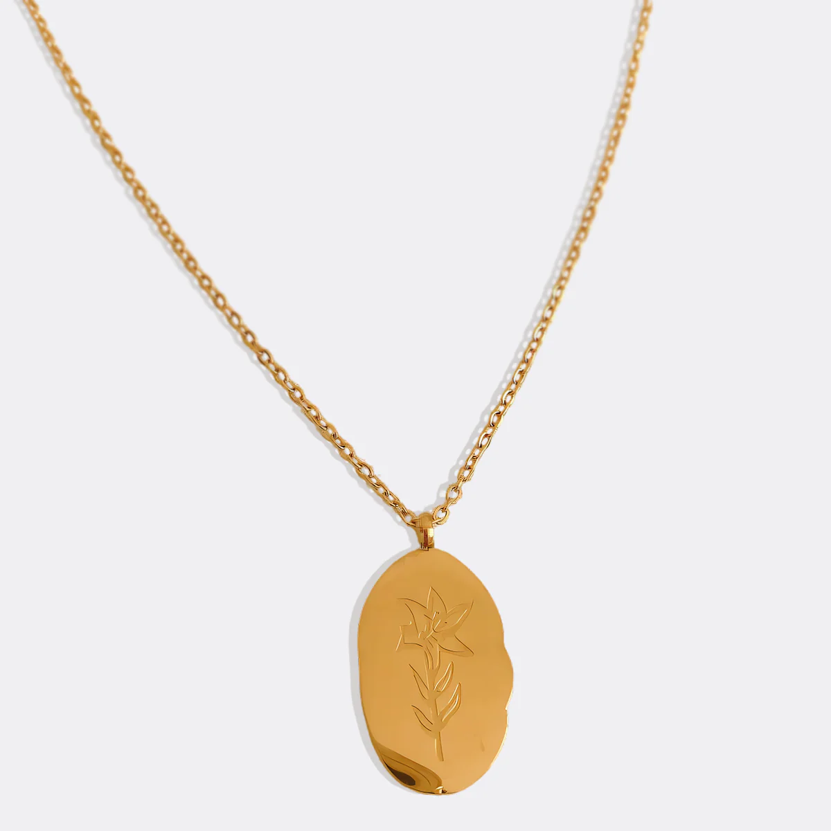 Gold Birth Flower Pendant Necklace - Image 41
