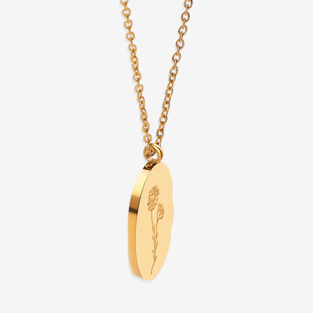 Gold Birth Flower Pendant Necklace - Image 5