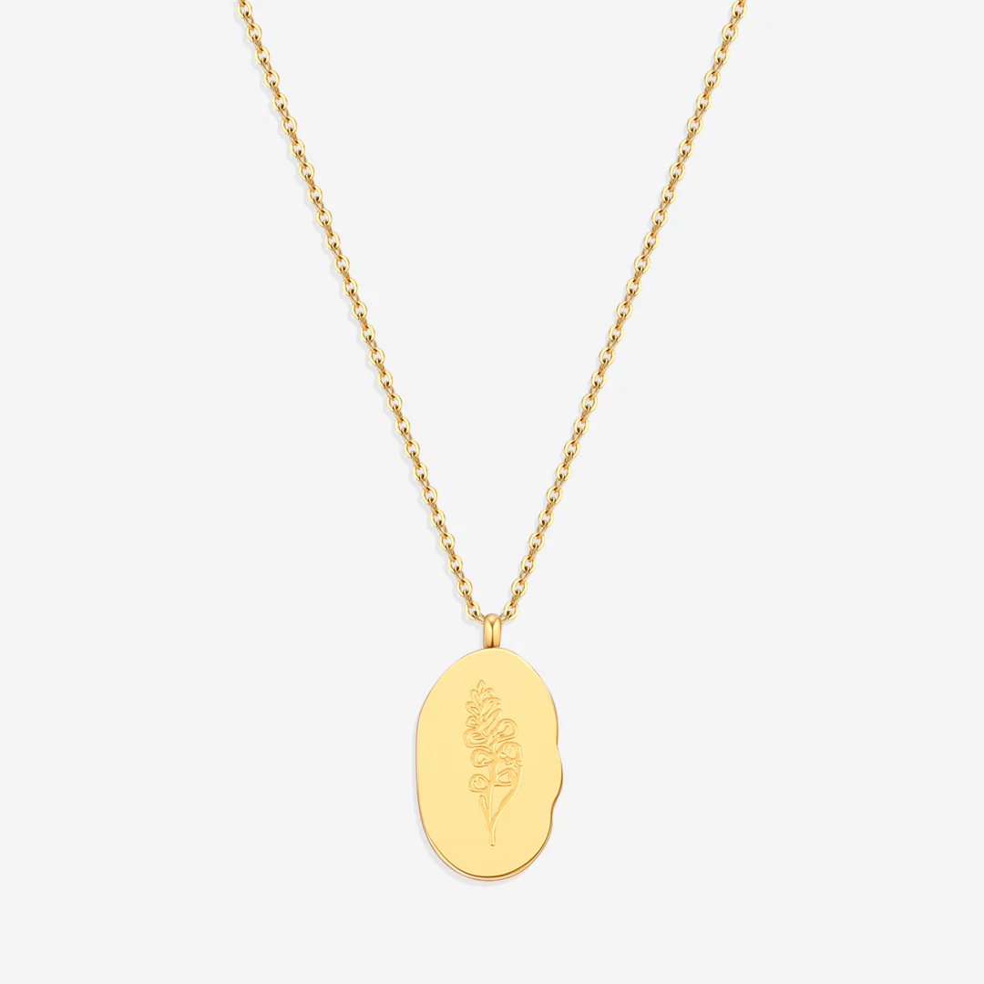 Gold Birth Flower Pendant Necklace - Image 60