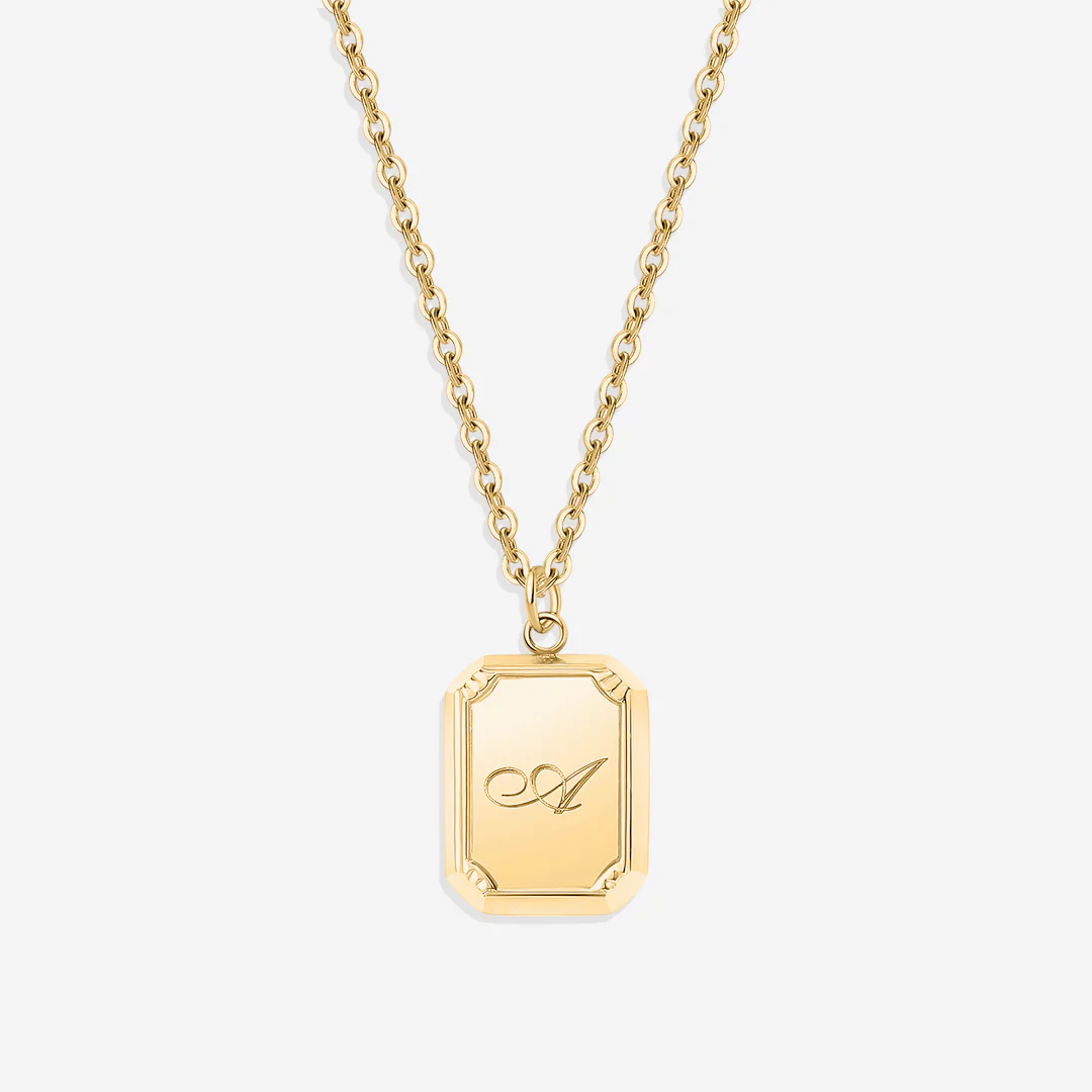 Gold Initial Pendant Necklace - Image 3