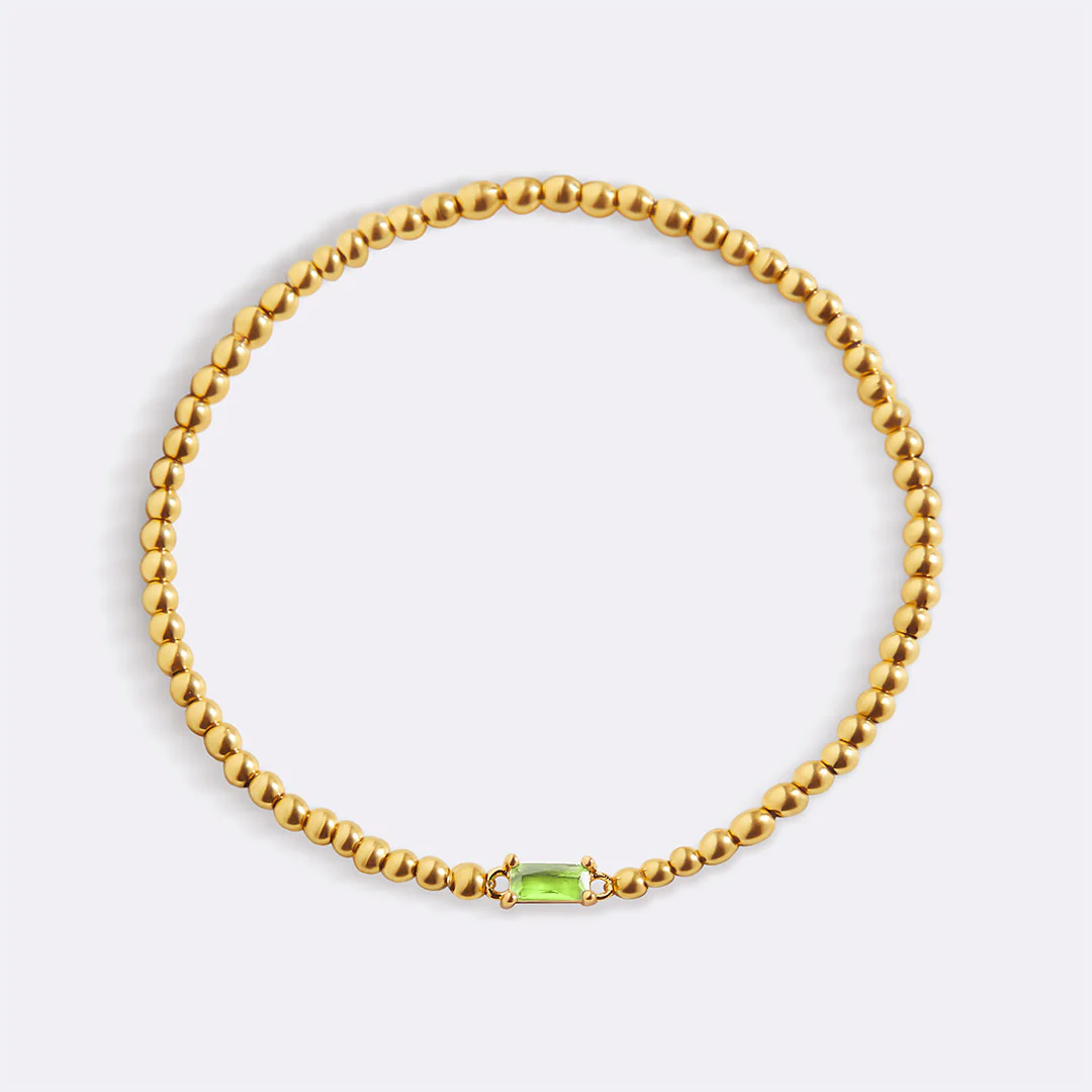Gold Beaded Birthstone Bracelet - Image 18
