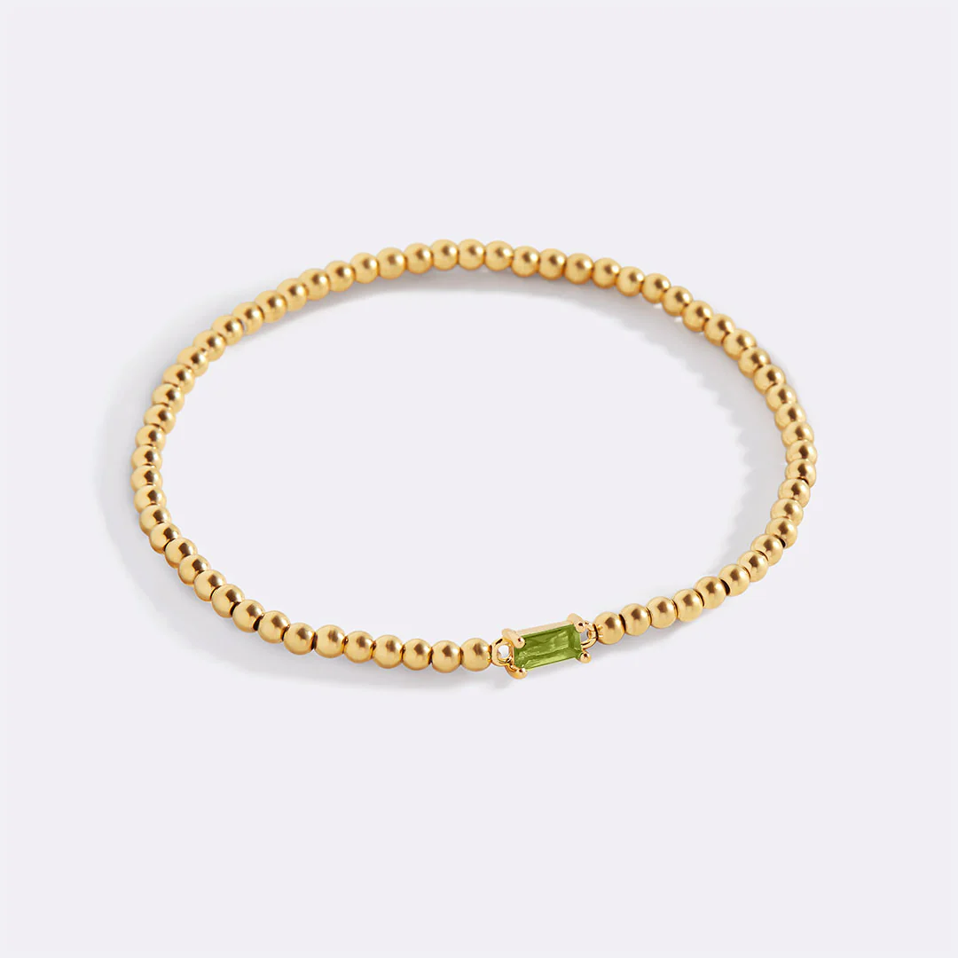 Gold Beaded Birthstone Bracelet - Image 19