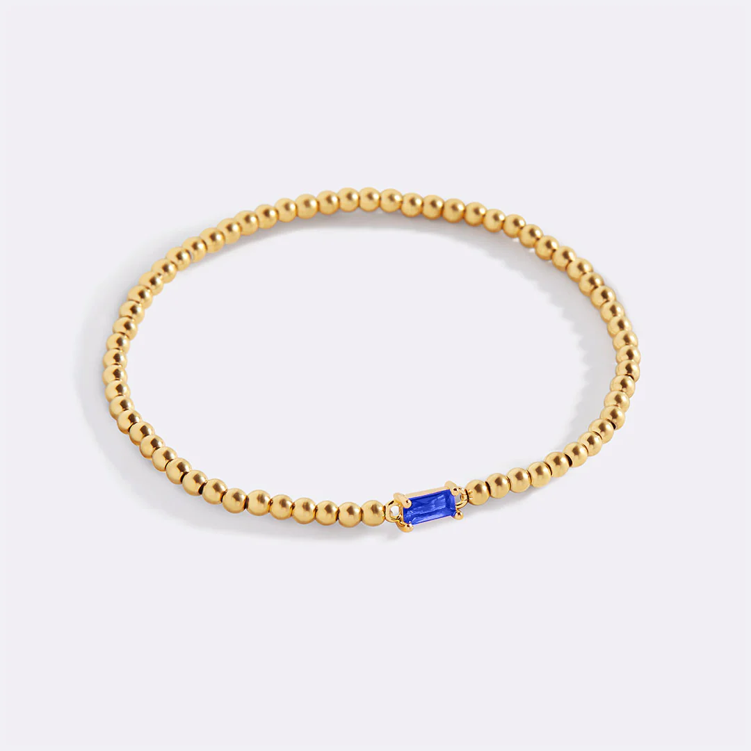 Gold Beaded Birthstone Bracelet - Image 21