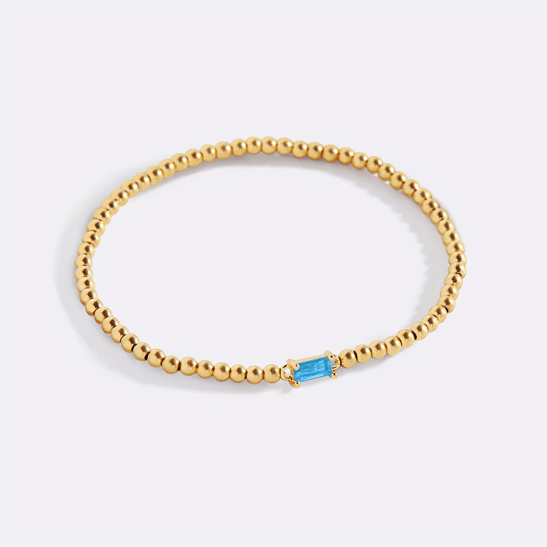 Gold Beaded Birthstone Bracelet - Image 31