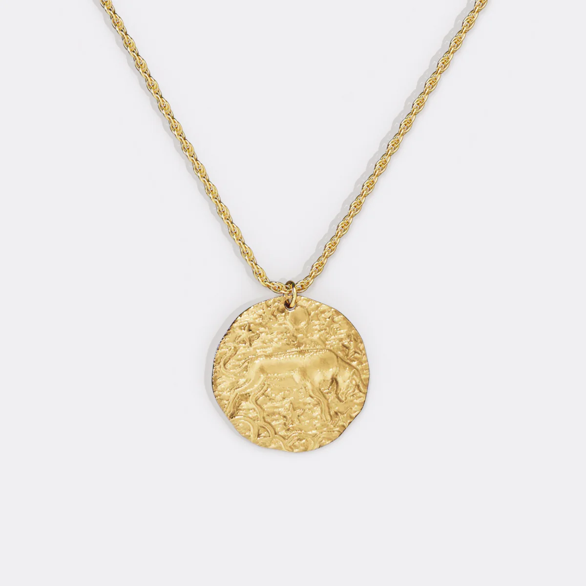 Hammered Gold Zodiac Pendant Necklace - Image 16