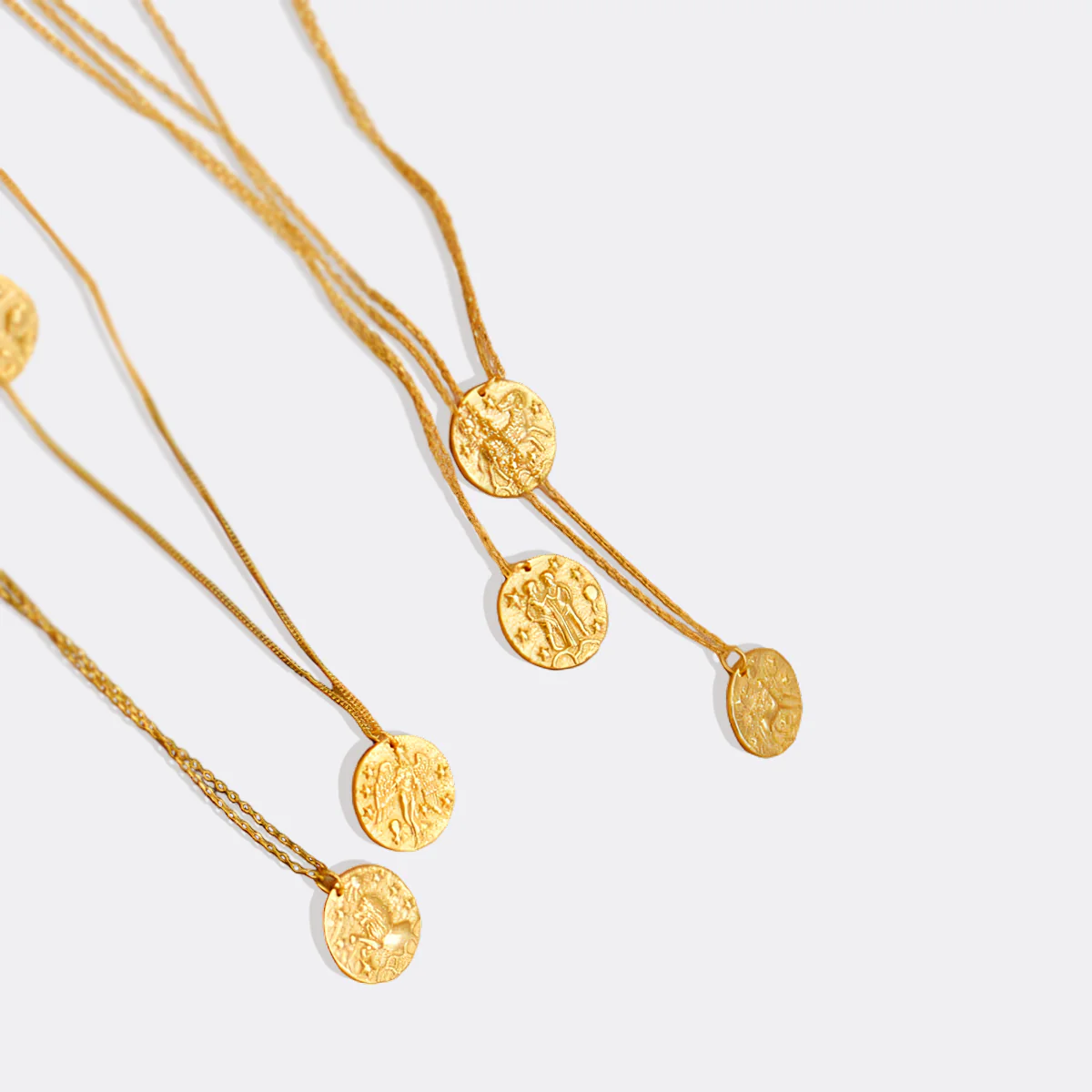 Hammered Gold Zodiac Pendant Necklace - Image 7