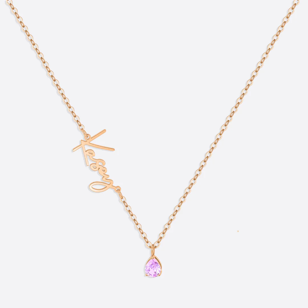 Handmade Birthstone Name Necklace - Image 100