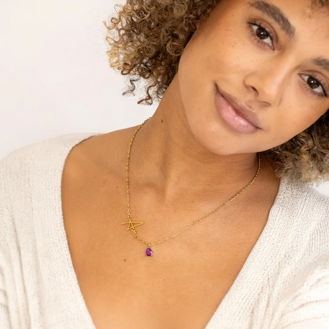 Handmade Birthstone Name Necklace - Image 116