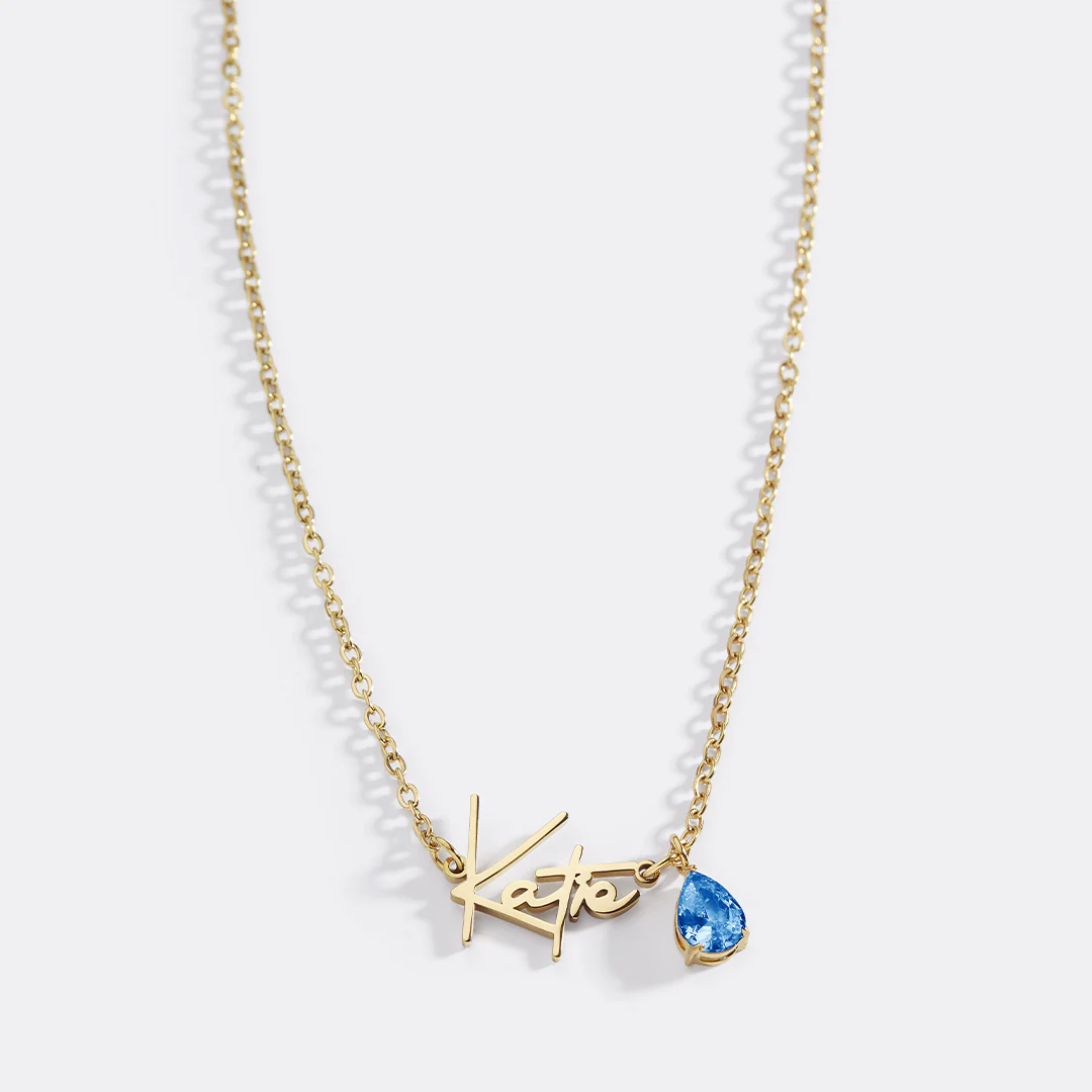 Handmade Birthstone Name Necklace - Image 139