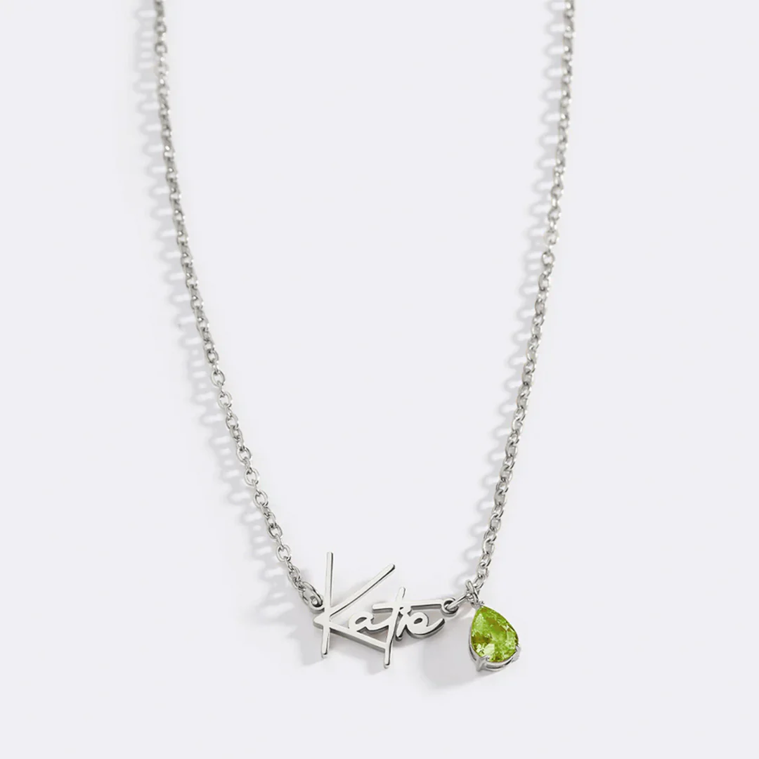 Handmade Birthstone Name Necklace - Image 145