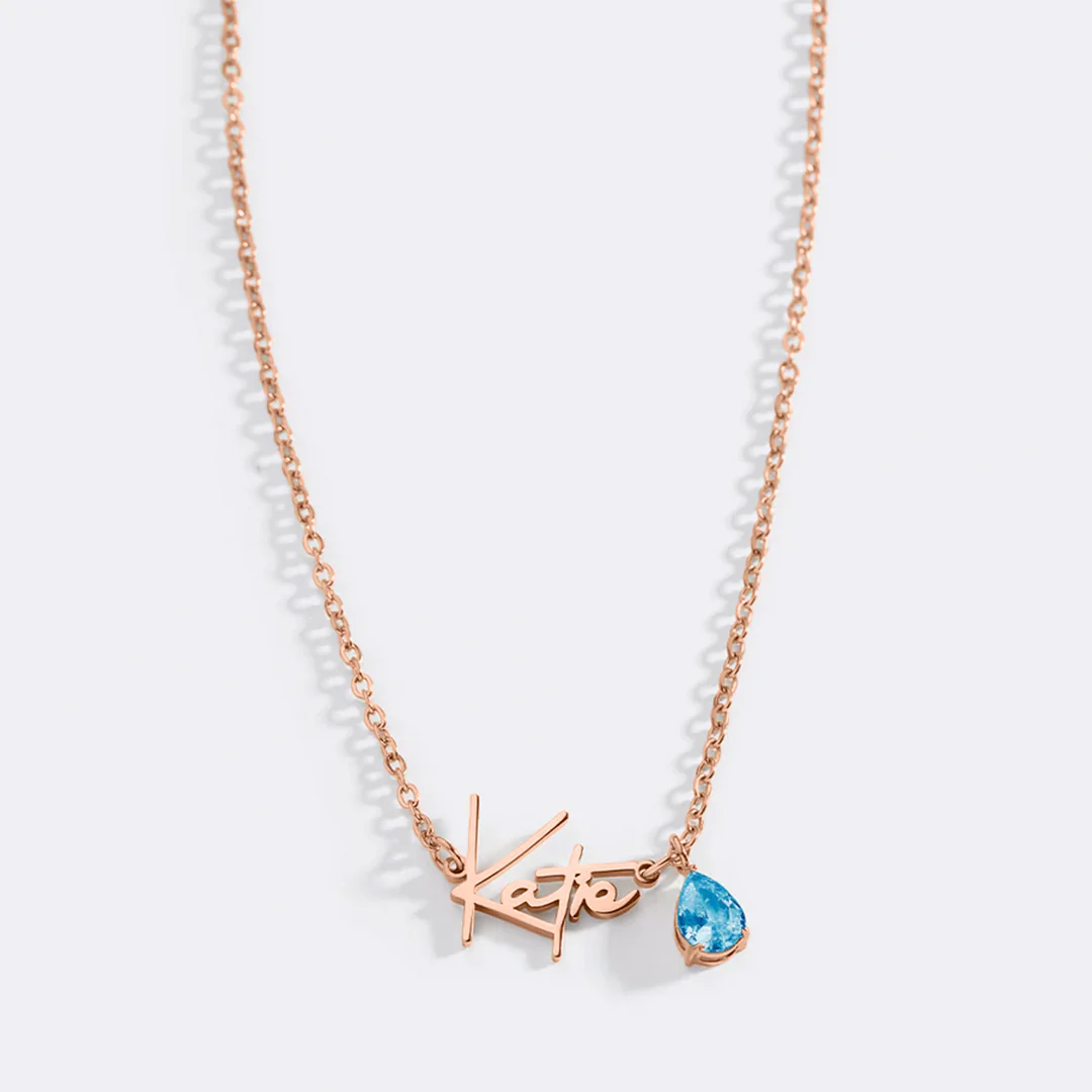 Handmade Birthstone Name Necklace - Image 147