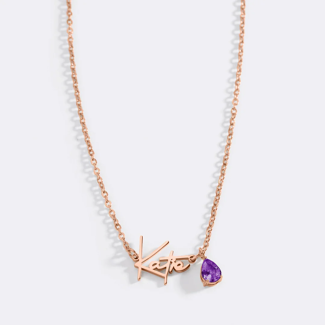 Handmade Birthstone Name Necklace - Image 150