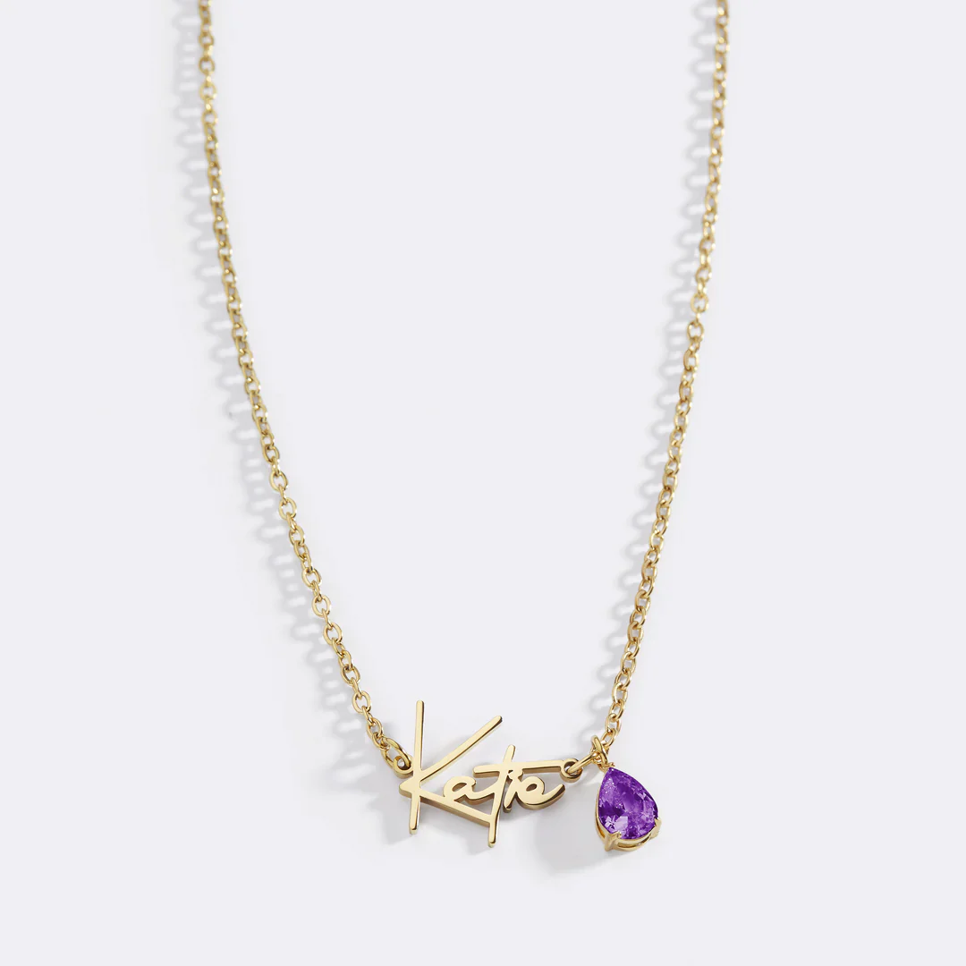 Handmade Birthstone Name Necklace - Image 152