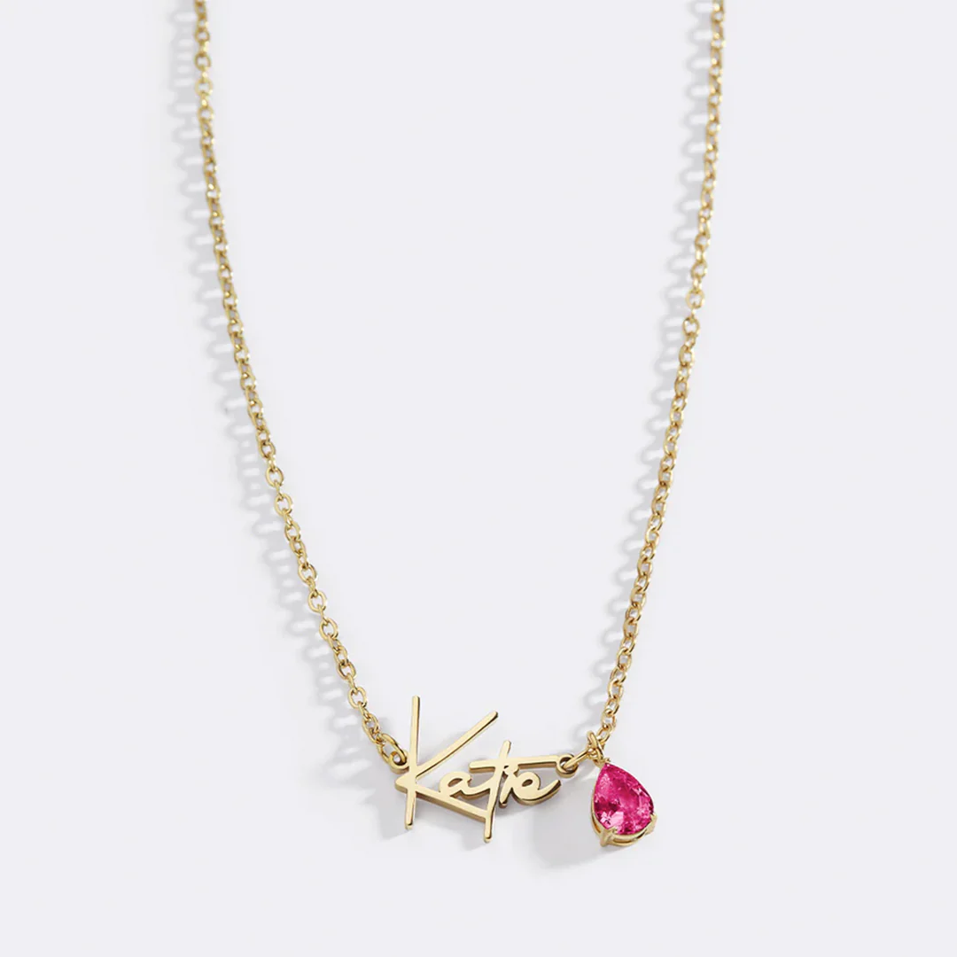 Handmade Birthstone Name Necklace - Image 158