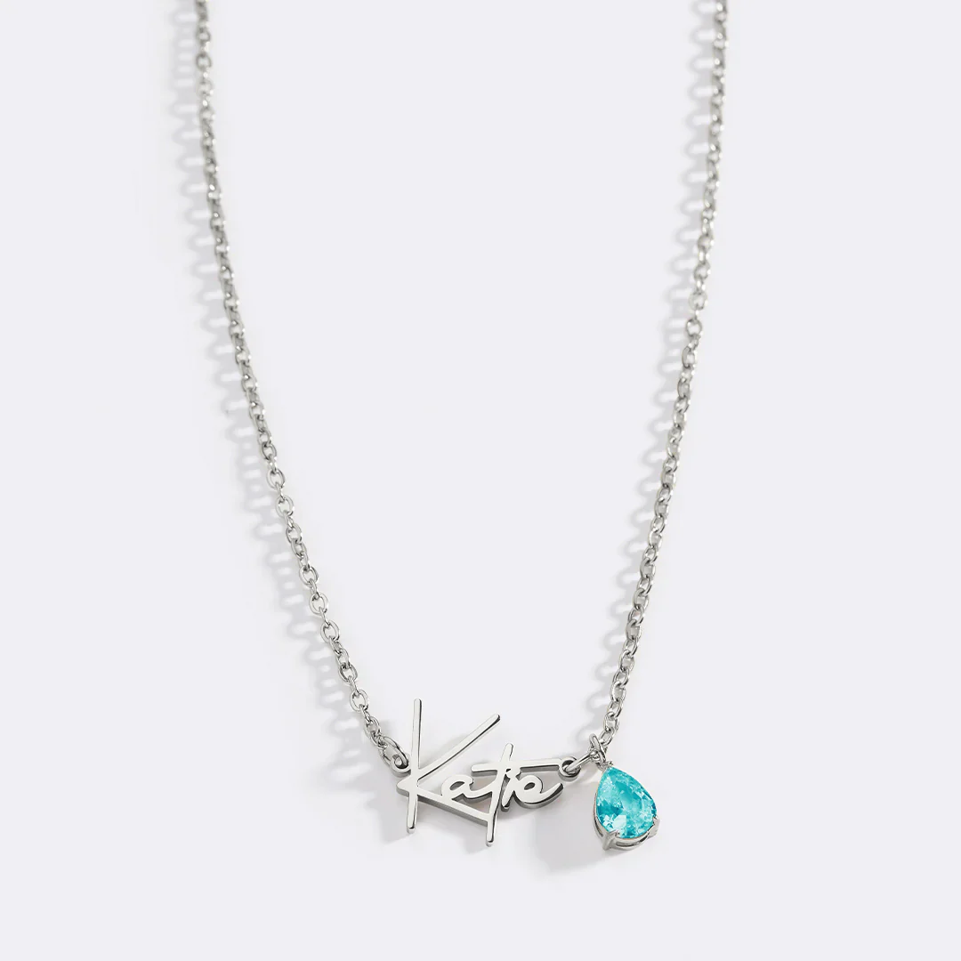 Handmade Birthstone Name Necklace - Image 163