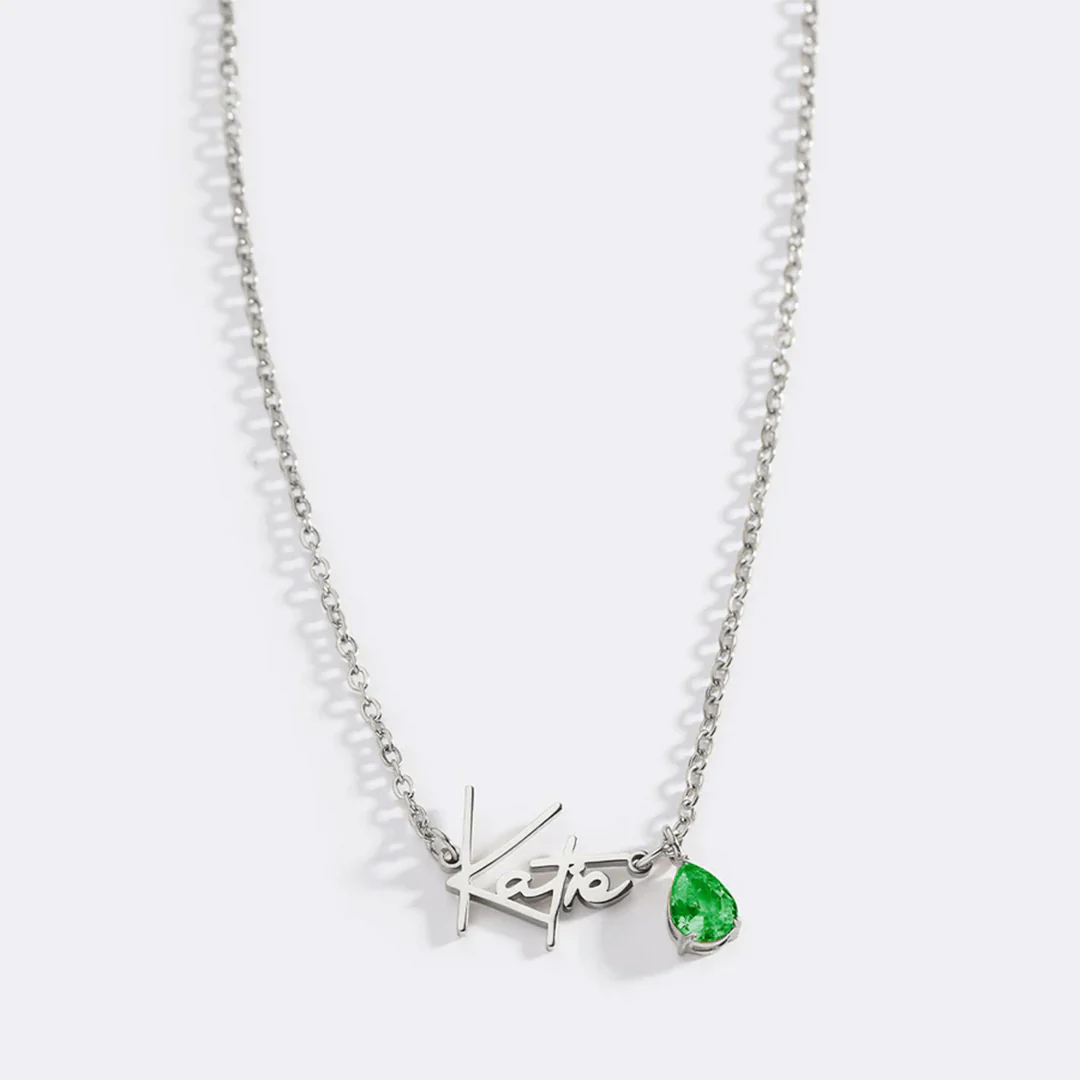 Handmade Birthstone Name Necklace - Image 166