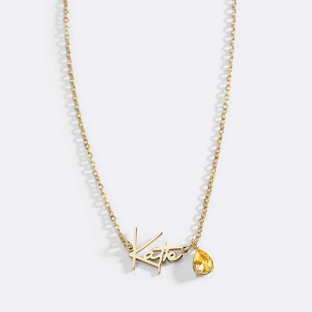 Handmade Birthstone Name Necklace - Image 170