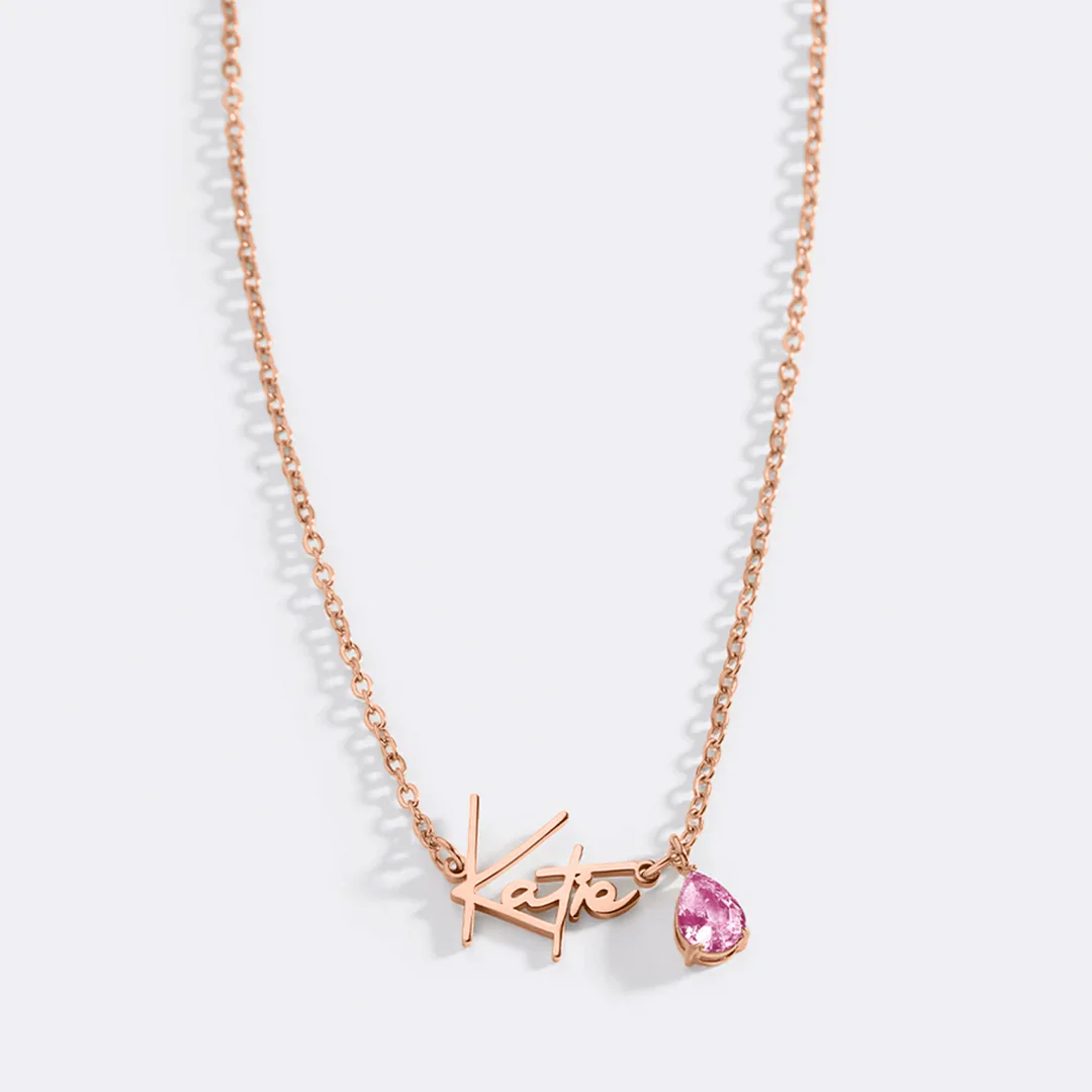Handmade Birthstone Name Necklace - Image 171
