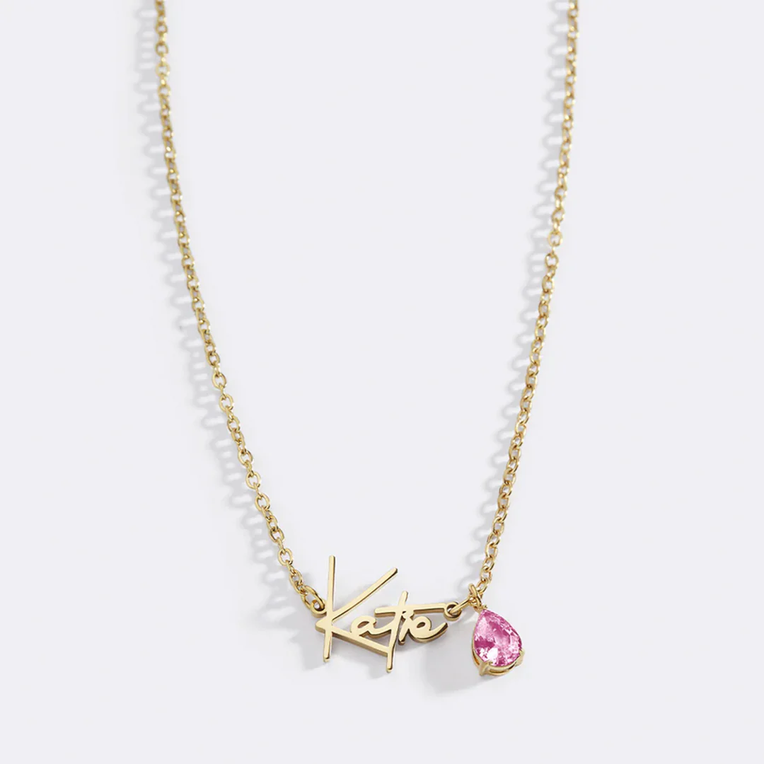 Handmade Birthstone Name Necklace - Image 173