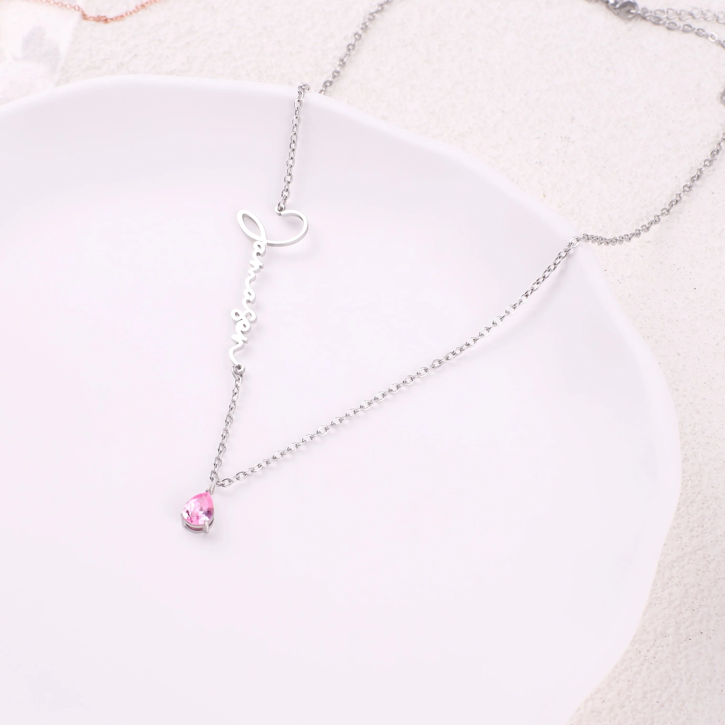 Handmade Birthstone Name Necklace - Image 20
