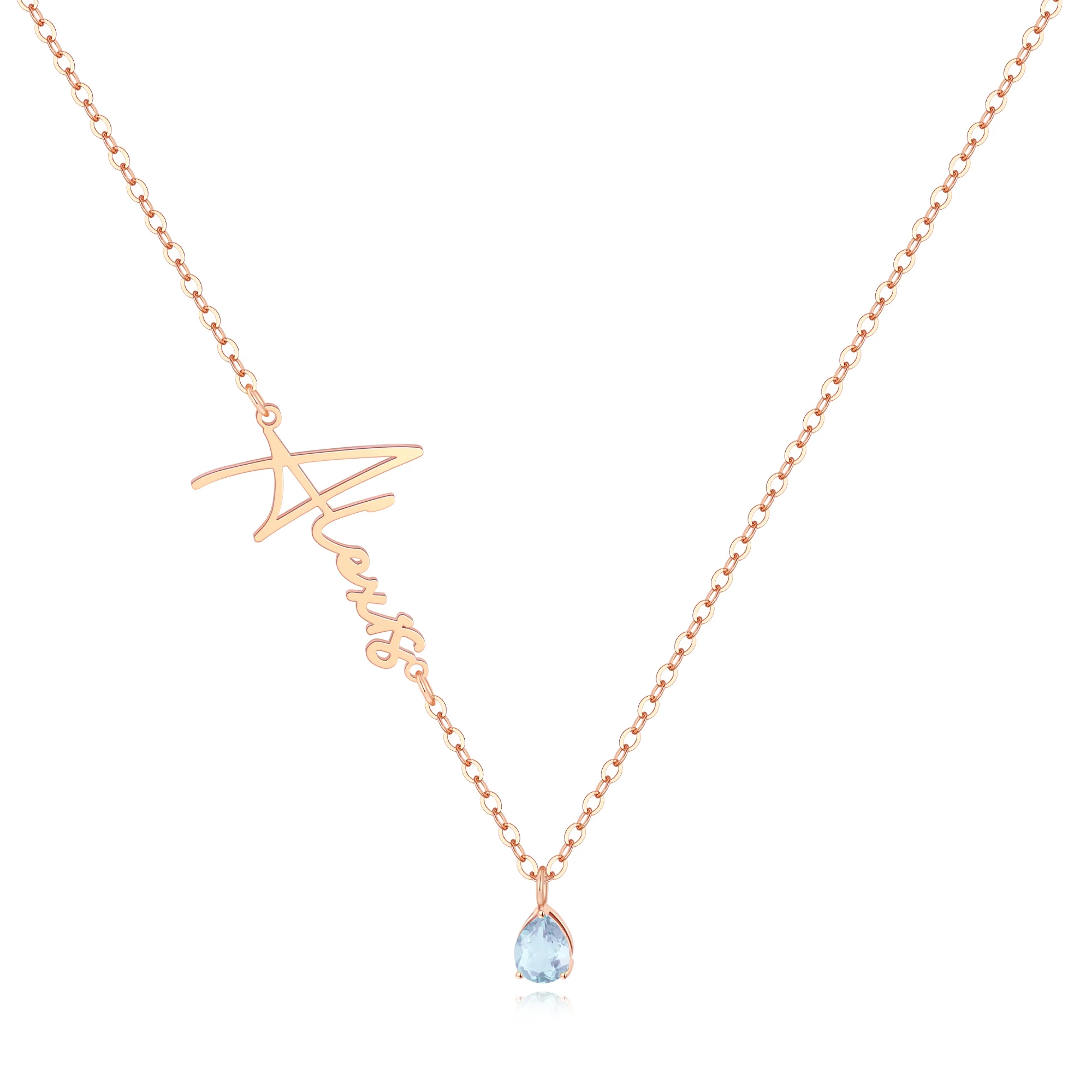 Handmade Birthstone Name Necklace - Image 45