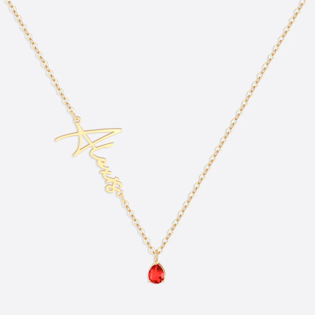 Handmade Birthstone Name Necklace - Image 52