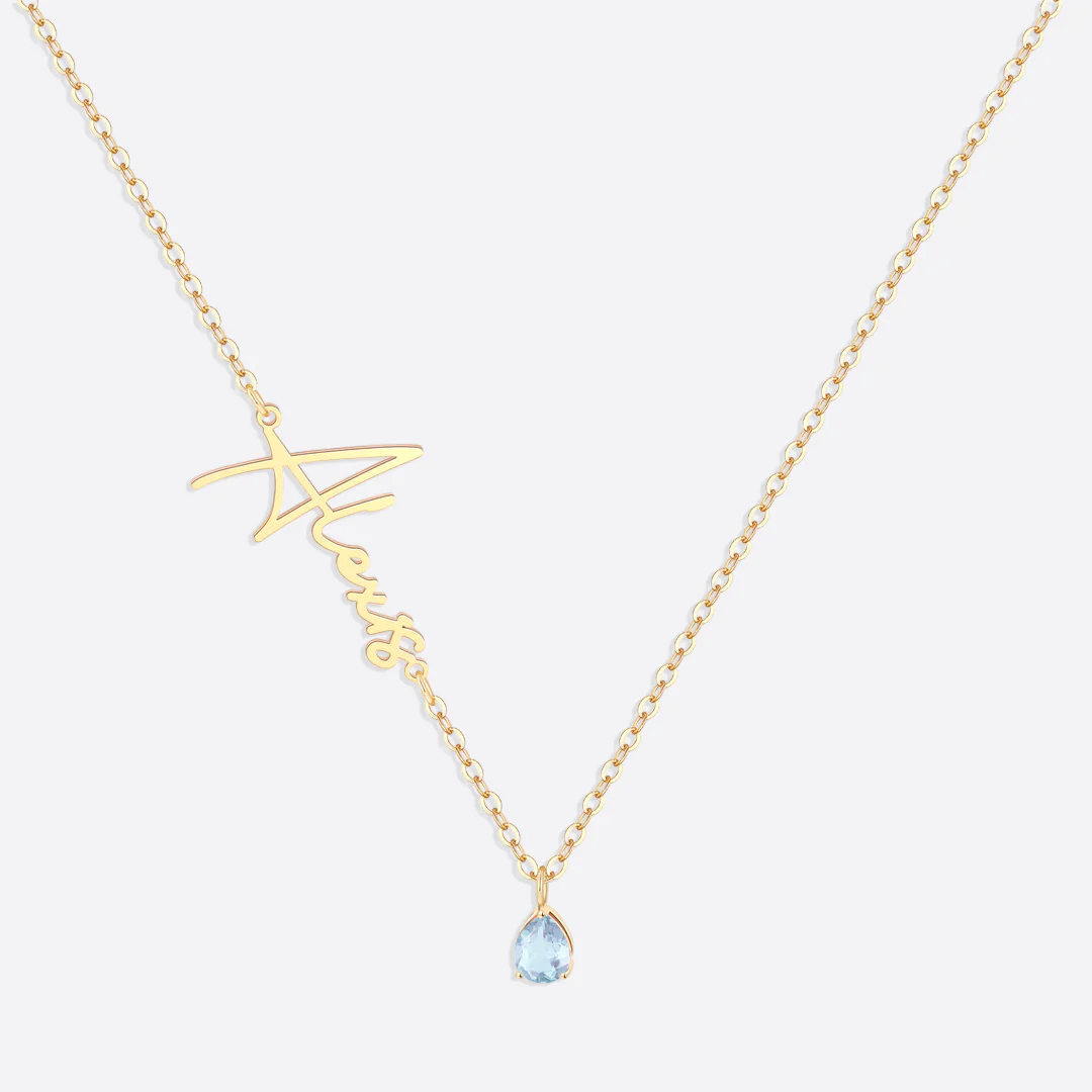 Handmade Birthstone Name Necklace - Image 54