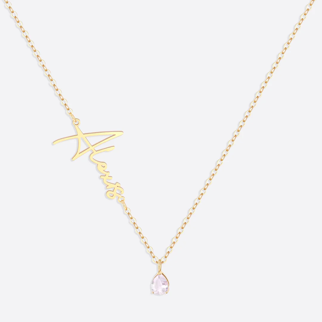 Handmade Birthstone Name Necklace - Image 55