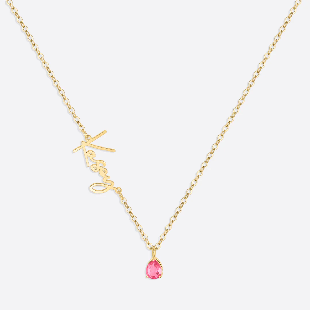 Handmade Birthstone Name Necklace - Image 58