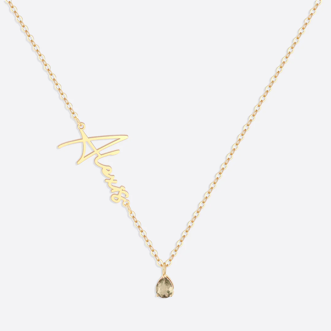 Handmade Birthstone Name Necklace - Image 59