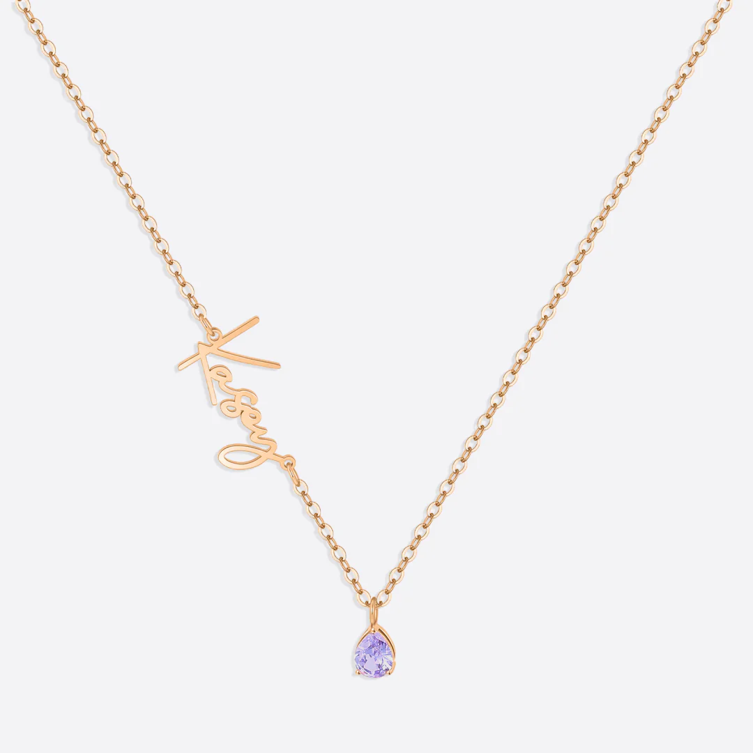 Handmade Birthstone Name Necklace - Image 95