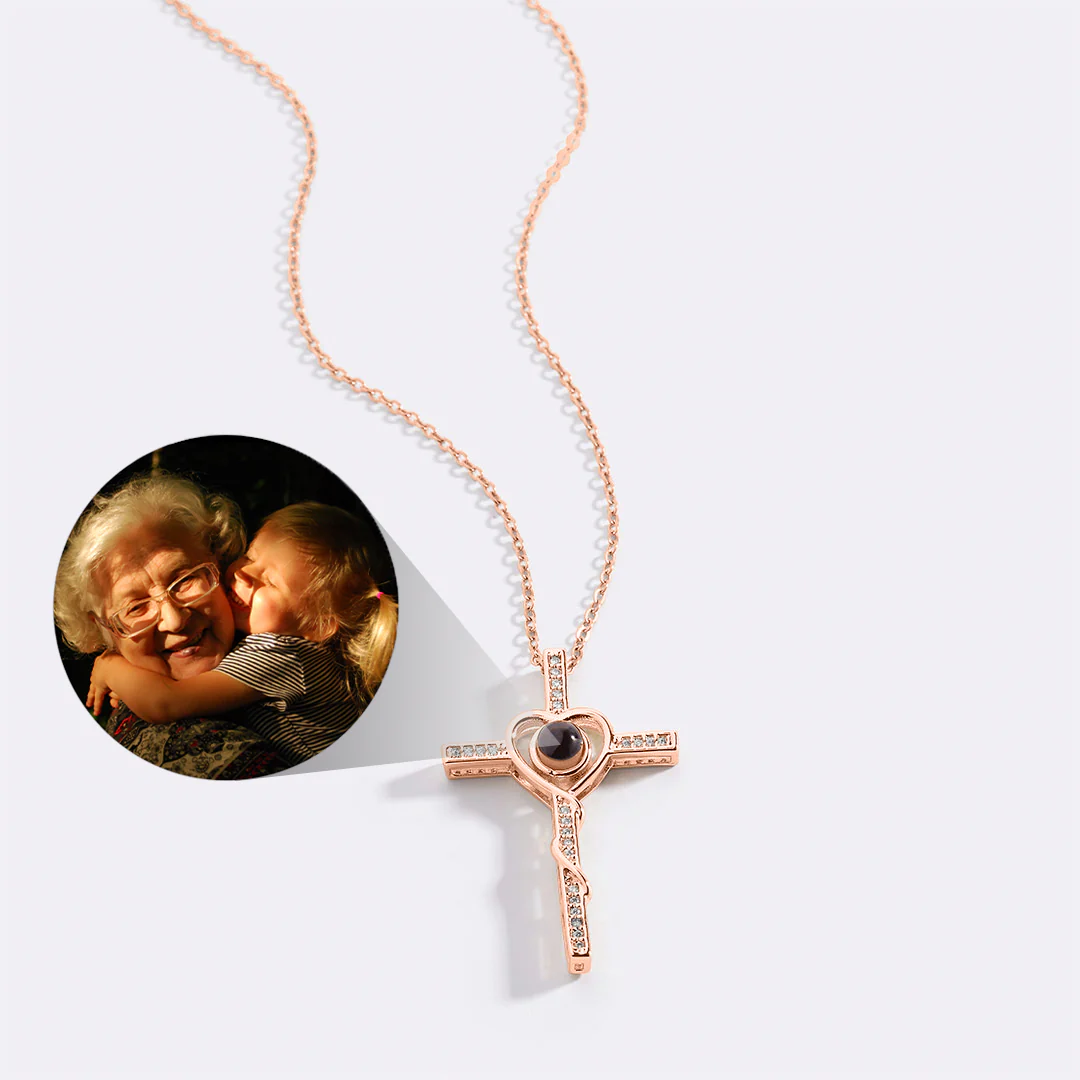 Heart and Cross Photo Necklace - Image 20
